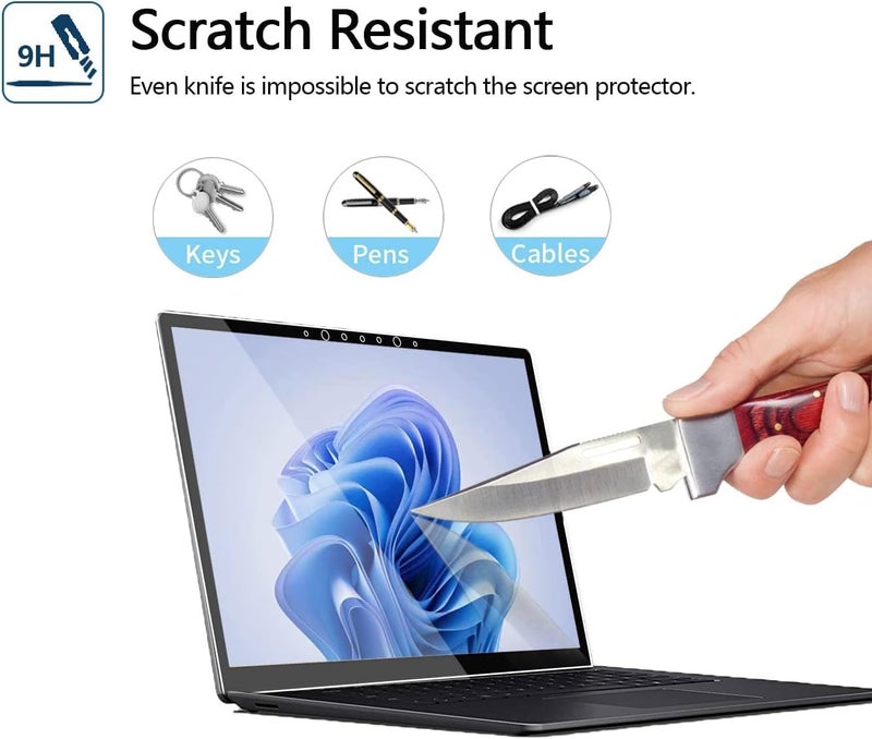 Megoo Tempered Glass Screen Protector for Microsoft Surface Laptop 6/5/4/3(15 inch), Easy Installation, Scratch Resistant, Ultra Clear Protective Film, 2-Pack - Image 4